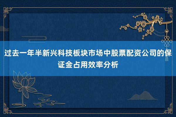 过去一年半新兴科技板块市场中股票配资公司的保证金占用效率分析